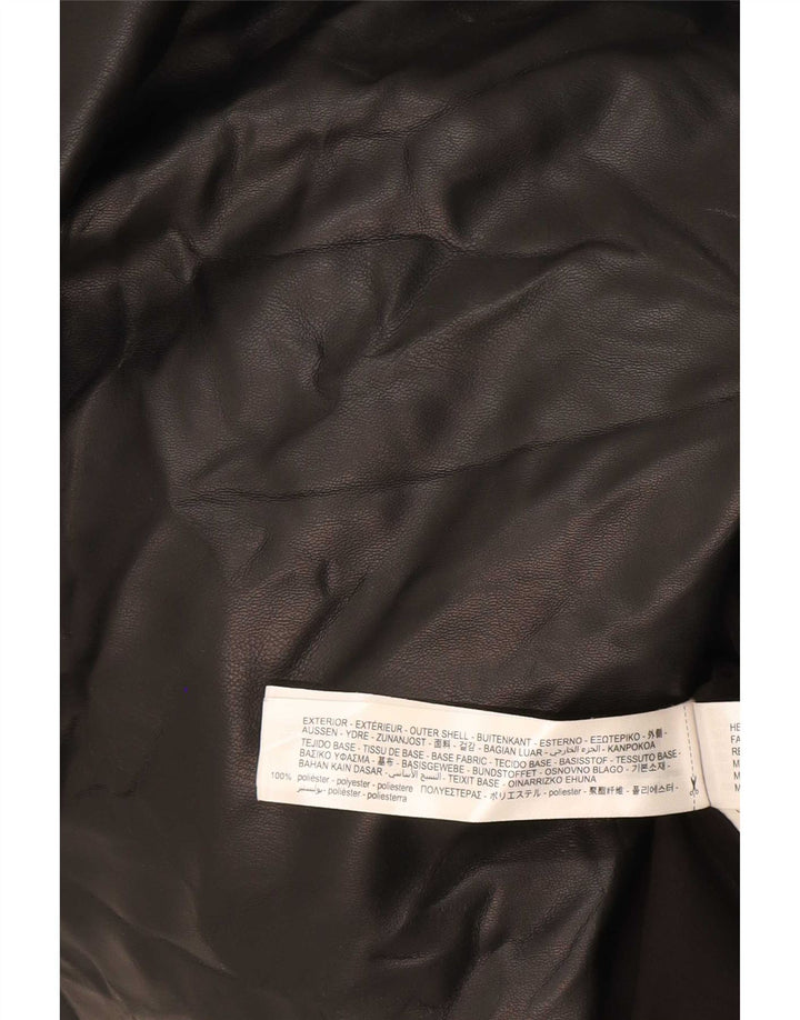 Zara Herre Oversized hættepolstret frakke Medium sort polyester