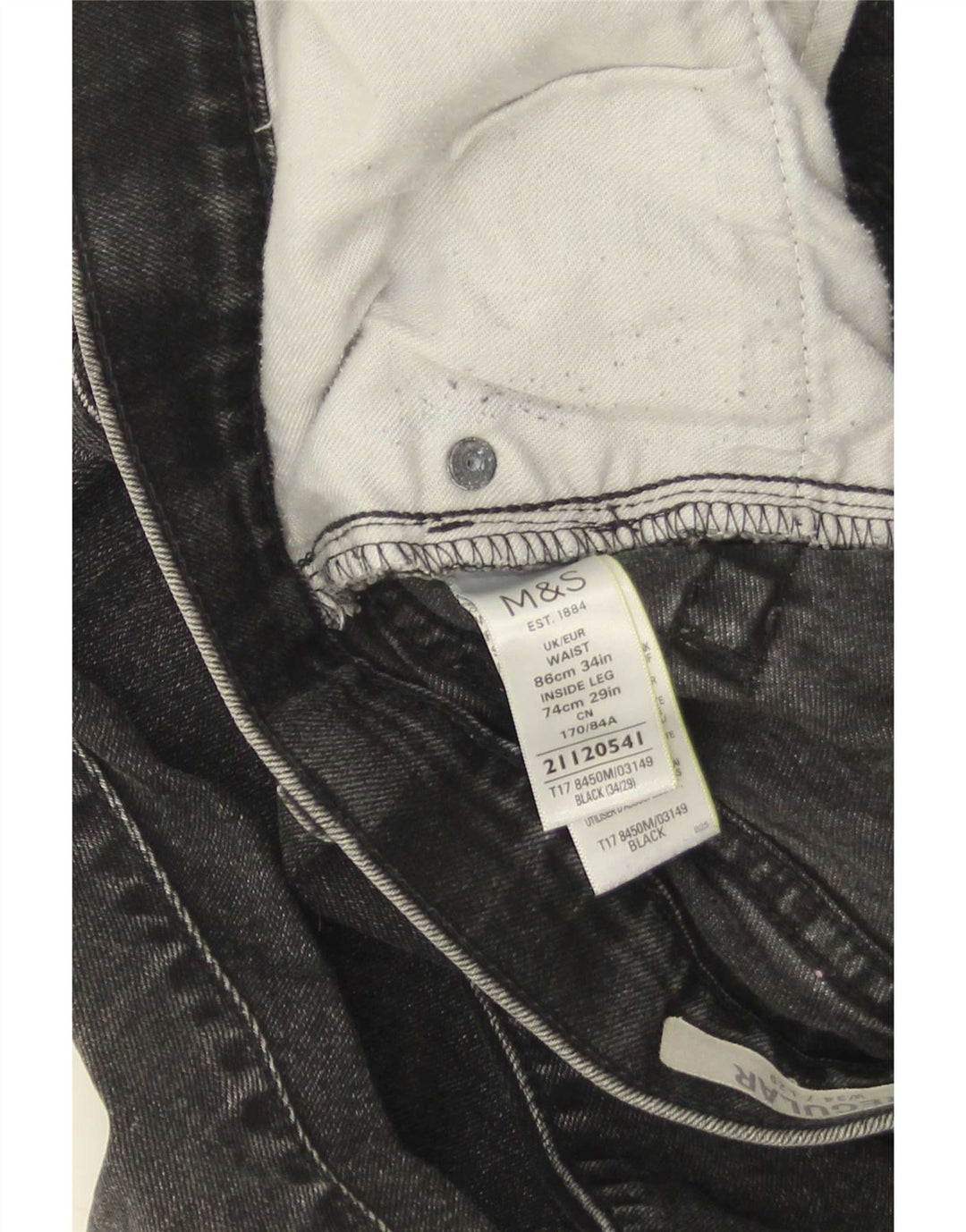 Marks & Spencer Straight Jeans til mænd W34 L29 sort bomuld