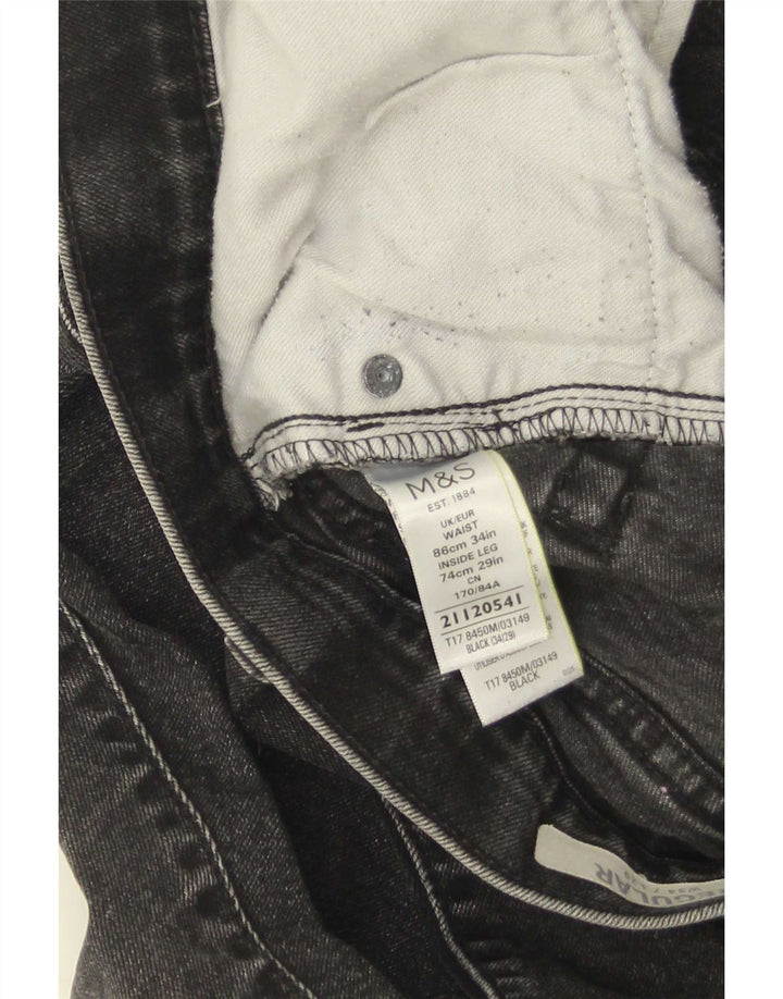 Marks & Spencer Straight Jeans til mænd W34 L29 sort bomuld