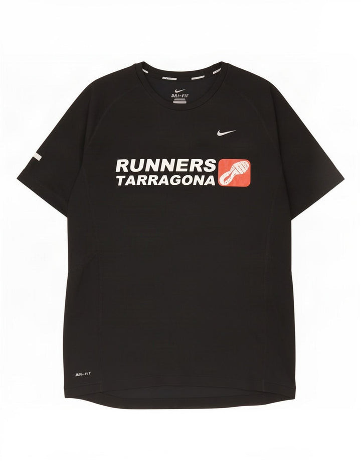 Nike Herre Dri Fit Grafisk T-Shirt Top Medium Sort