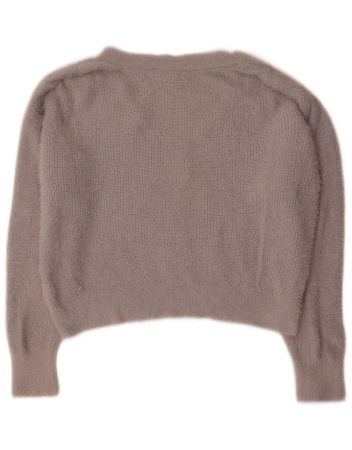 Topshop Womens Crop Oversized V-hals sweater UK 10 Small Grey