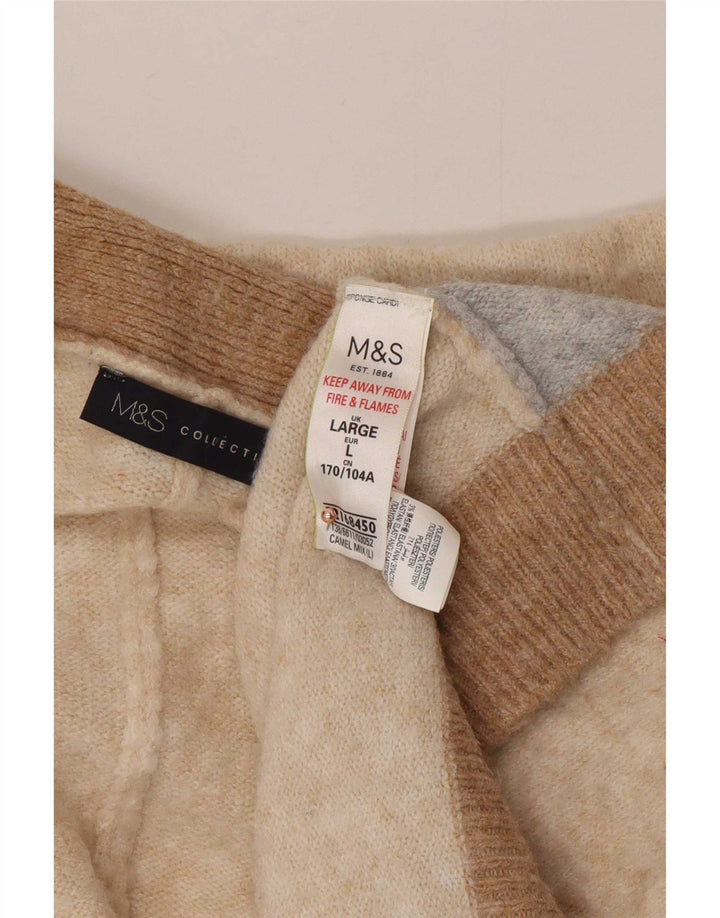 Marks & Spencer Dame Longline Cardigan Sweater UK 16 Large Beige