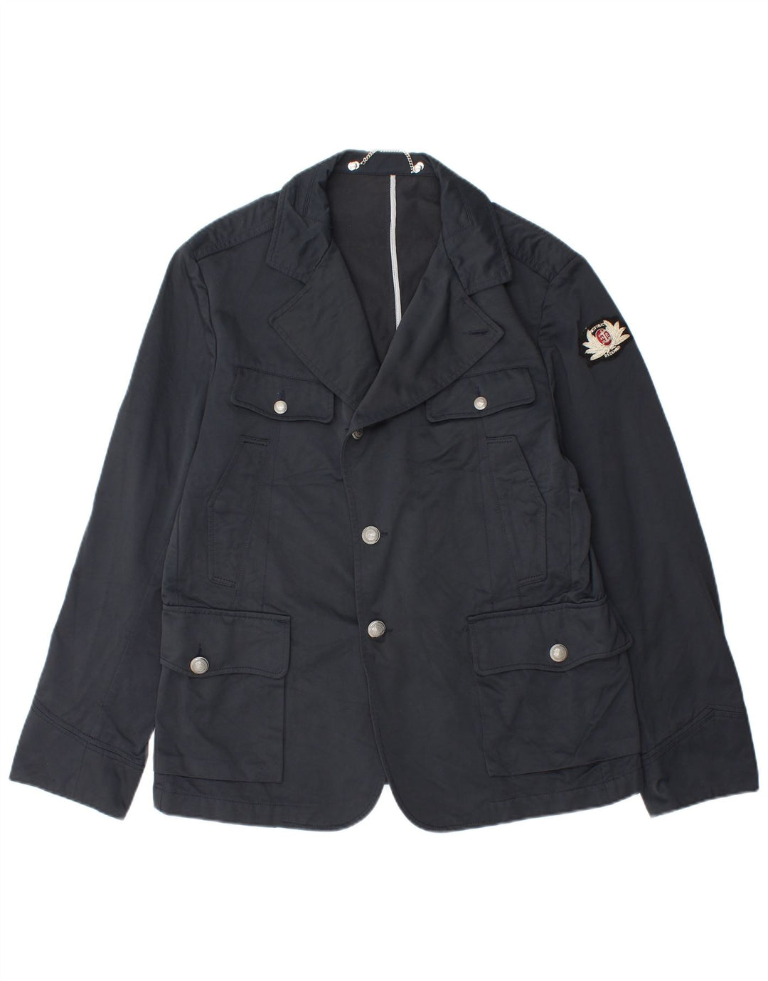Historic Research Herre Blazer Utility Jacket UK 42 XL Navy Blue Polyamide