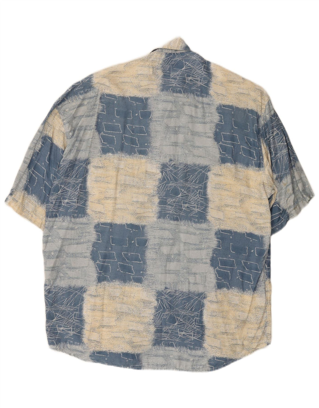 RAYBEST Kortærmet Herreskjorte Medium Blue Geometric