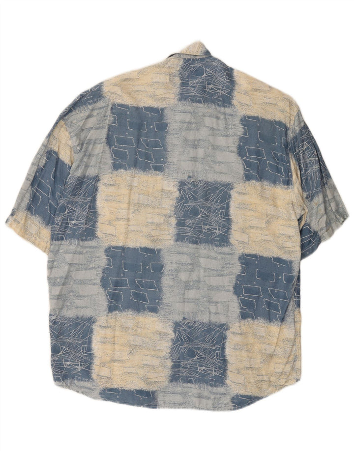 RAYBEST Kortærmet Herreskjorte Medium Blue Geometric