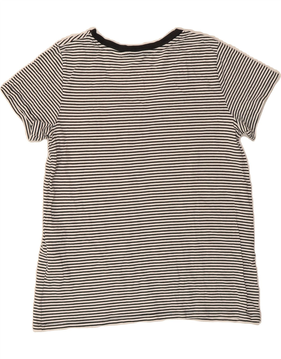 LEVI'S Womens T-Shirt Top UK 14 Medium Black Striped Cotton Vintage Levi's and Second-Hand Levi's from Messina Hembry 