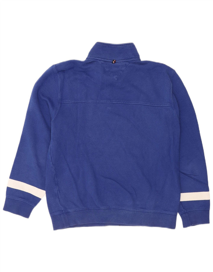 Tommy Hilfiger Herre Zip Neck Sweatshirt Jumper Medium Blue Bomuld