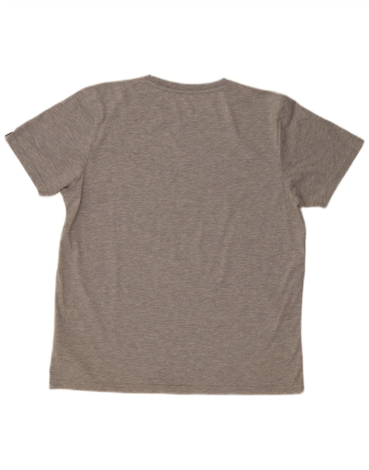 ALPHA INDUSTRIES Mens Graphic T-Shirt Top Large Grey Cotton
