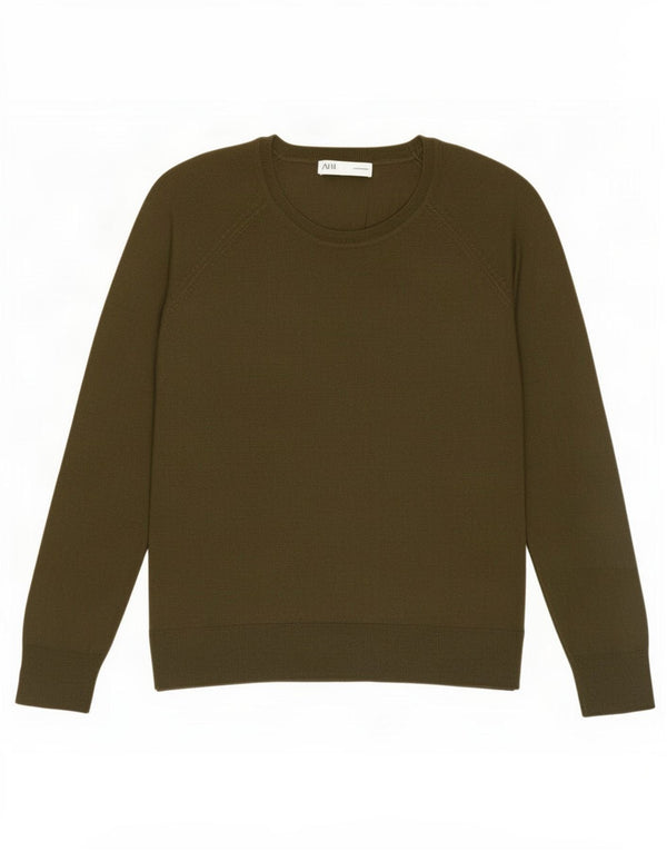 Zara Dame Boat Neck Jumper Sweater UK 16 Large Khaki Viscose