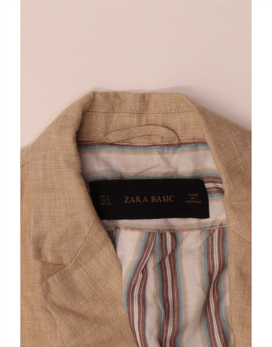 Zara Dame 1 Knap Blazer Jacket UK 10 Small Beige