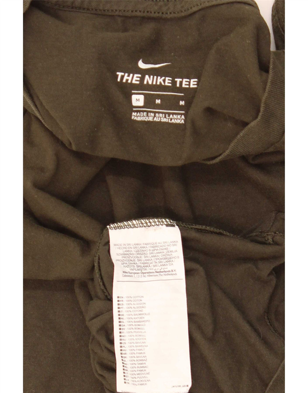 Nike Herre T-shirt Top Medium Khaki Bomuld