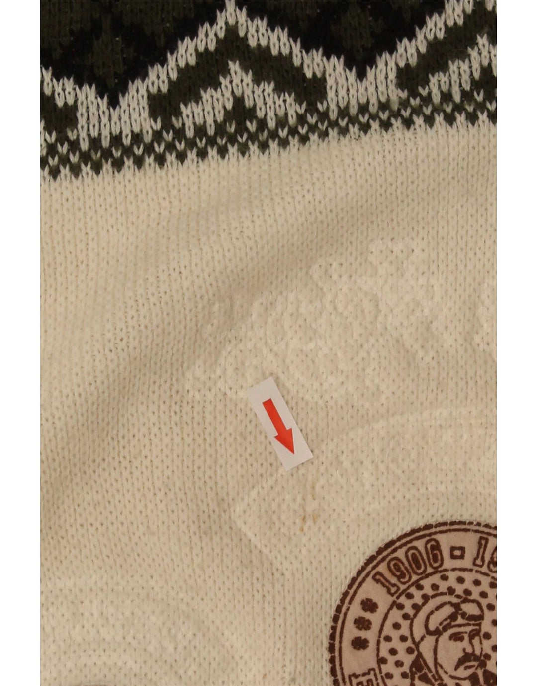Vintage herre grafisk skildpadde hals sweater stor grøn geometrisk