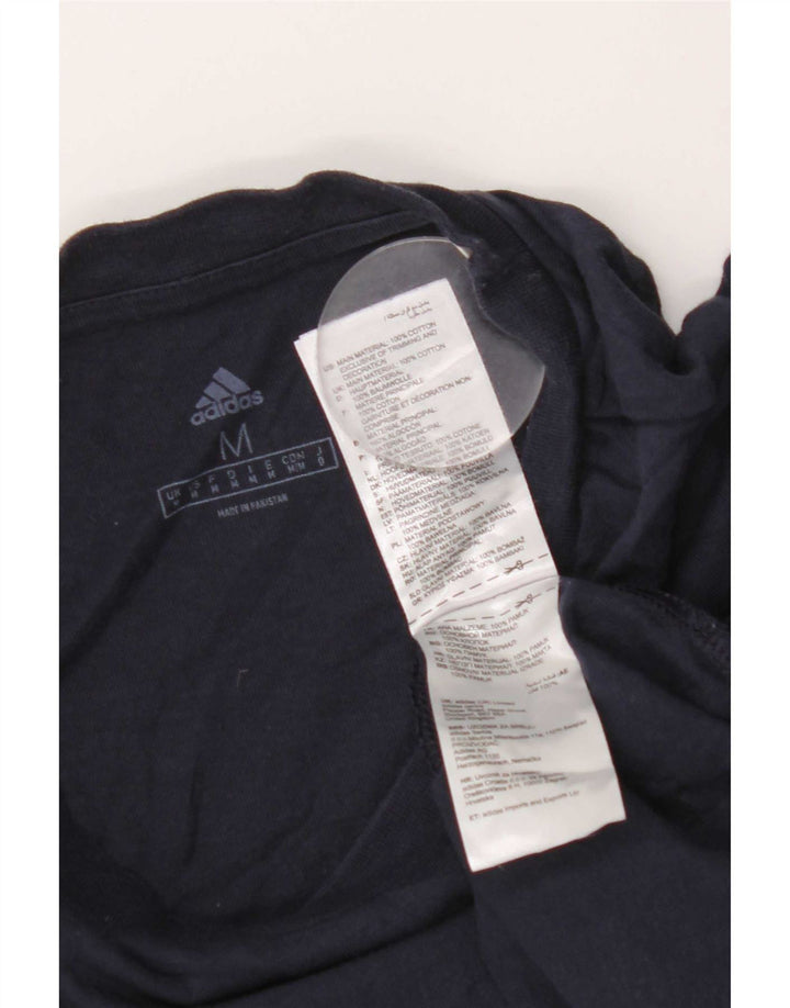 Adidas Herre grafisk T-shirt Top Medium Marineblå Bomuld