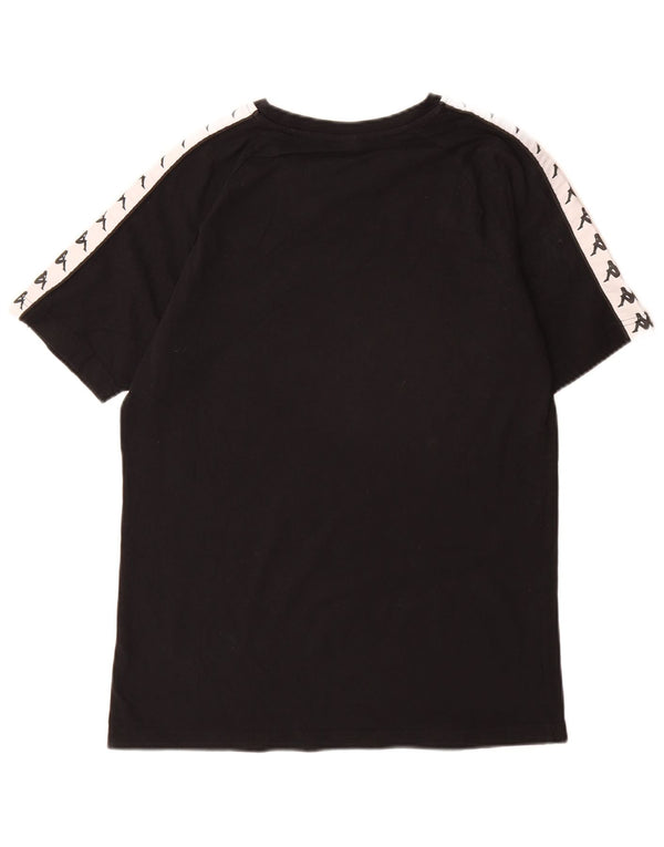 Kappa Herre Grafisk T-Shirt Top Stor Sort Colourblock