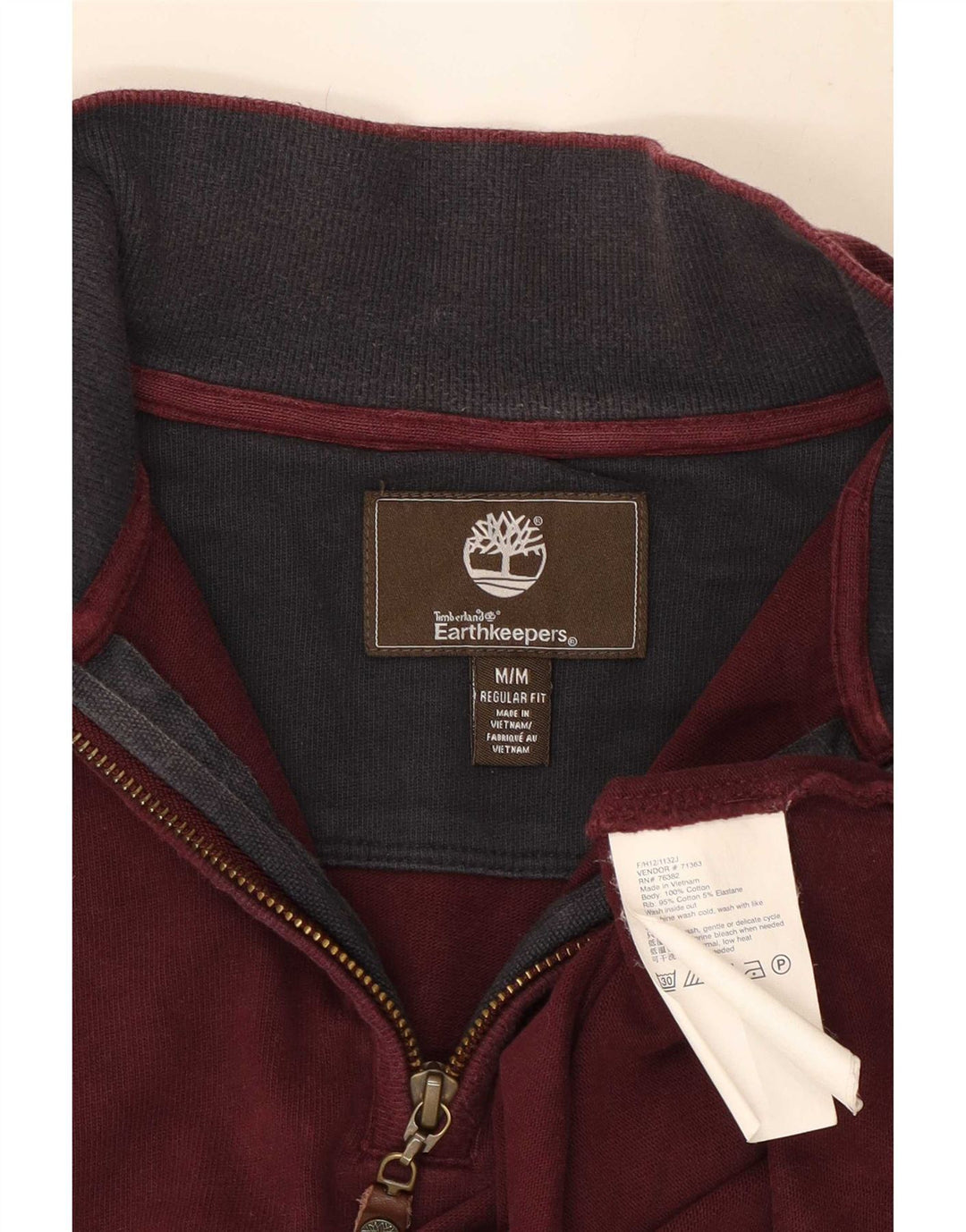 Timberland Herre lynlåshals Regular Fit Sweatshirt Jumper Medium Burgundy