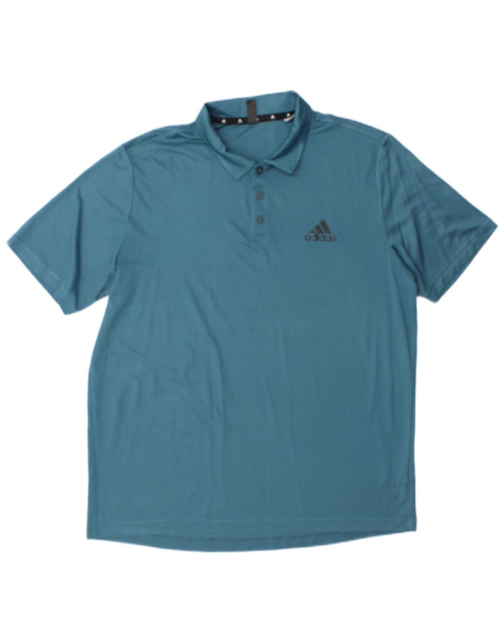 Adidas Aeroready Polo Shirt til mænd, stor blå polyester