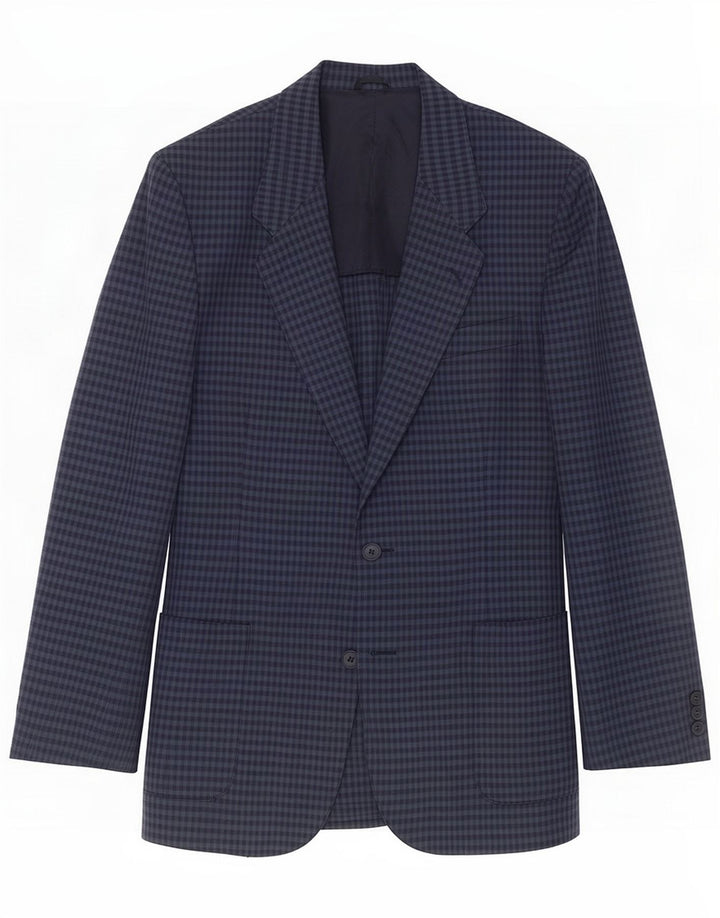 Vintage Herre 2-knaps Blazer Jacket IT 50 Large Navy Blue Gingham