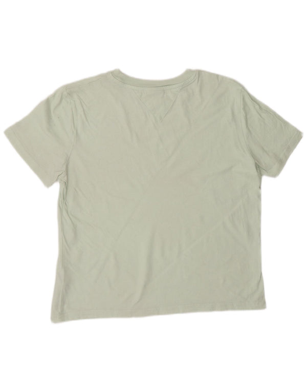 TOMMY HILFIGER Grafisk T-shirt top til kvinder DK 14 Mellemgrøn bomuld