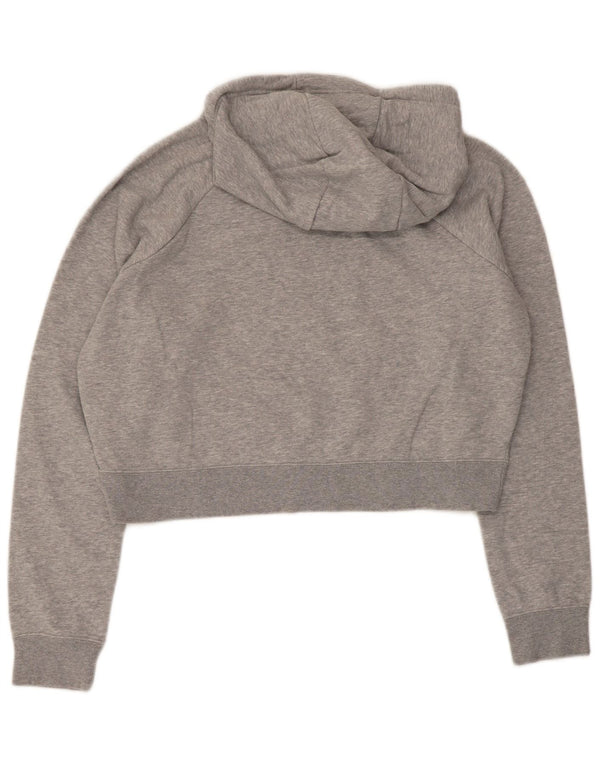 Nike Womens Graphic Crop Sweatshirt Jumper UK 16 Large Grey Bomuld