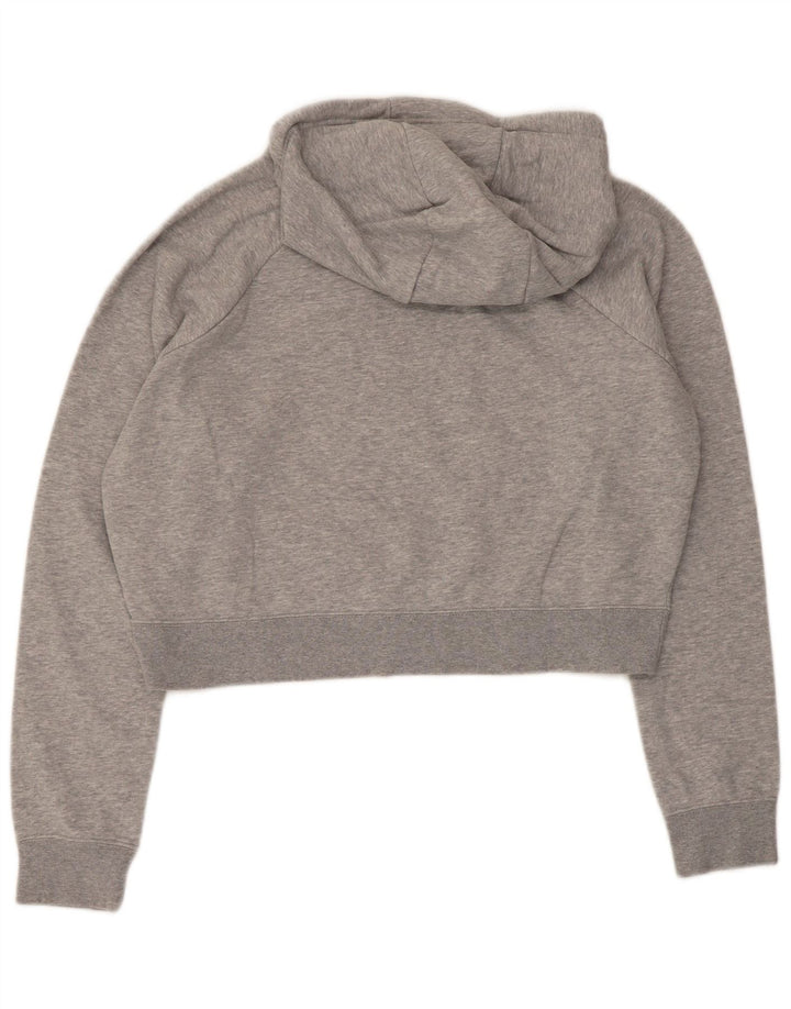 Nike Womens Graphic Crop Sweatshirt Jumper UK 16 Large Grey Bomuld