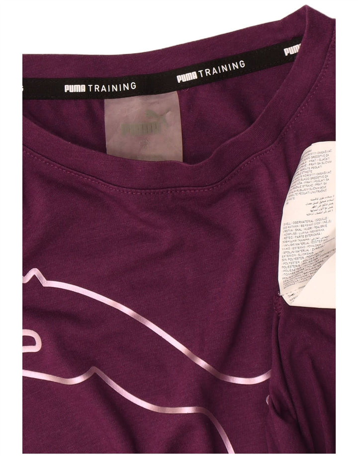 Puma Grafisk T-Shirt Top UK 16 Stor Lilla Polyester
