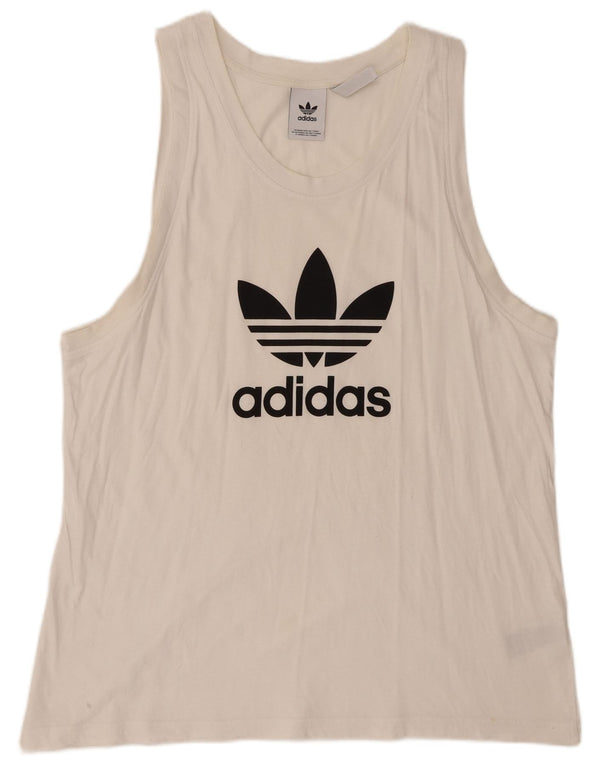 Adidas Herre Grafisk Vest Top XL Hvid Bomuld