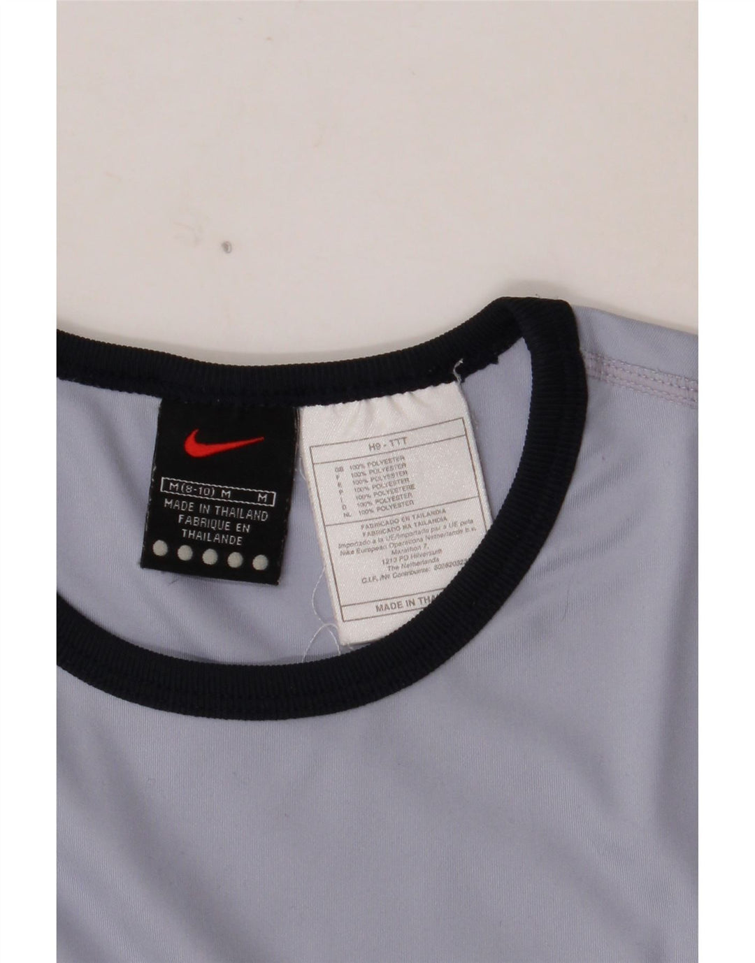 NIKE Crop Top Langærmet US 8/10 mellemblå polyester