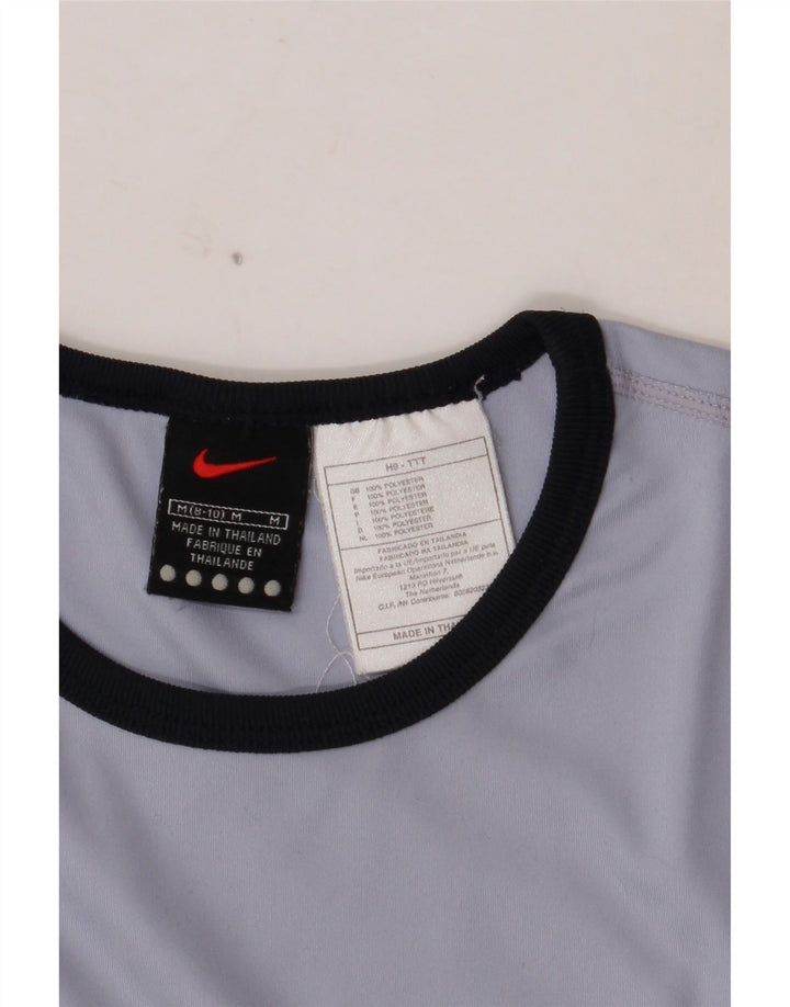 NIKE Crop Top Langærmet US 8/10 mellemblå polyester