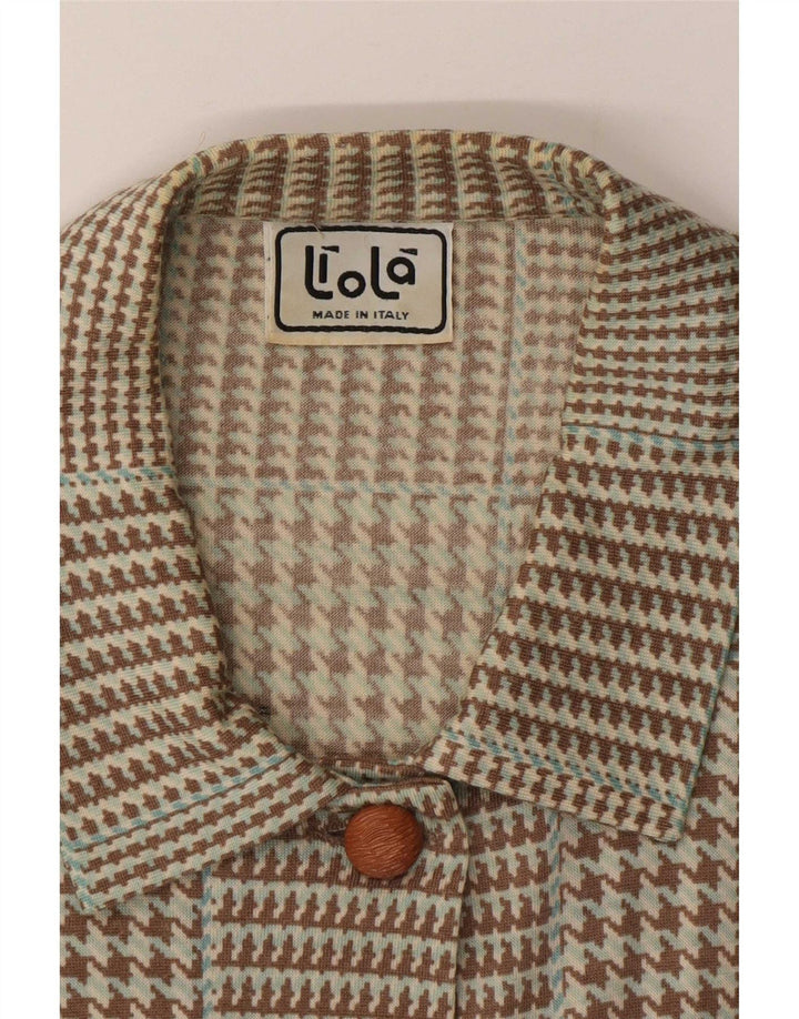 Liola Dame Cardigan Top UK 14 Medium Brown Houndstooth