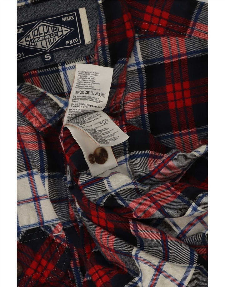 Superdry Herre Classic Fit Flanelskjorte Lille marineblå ternet bomuld