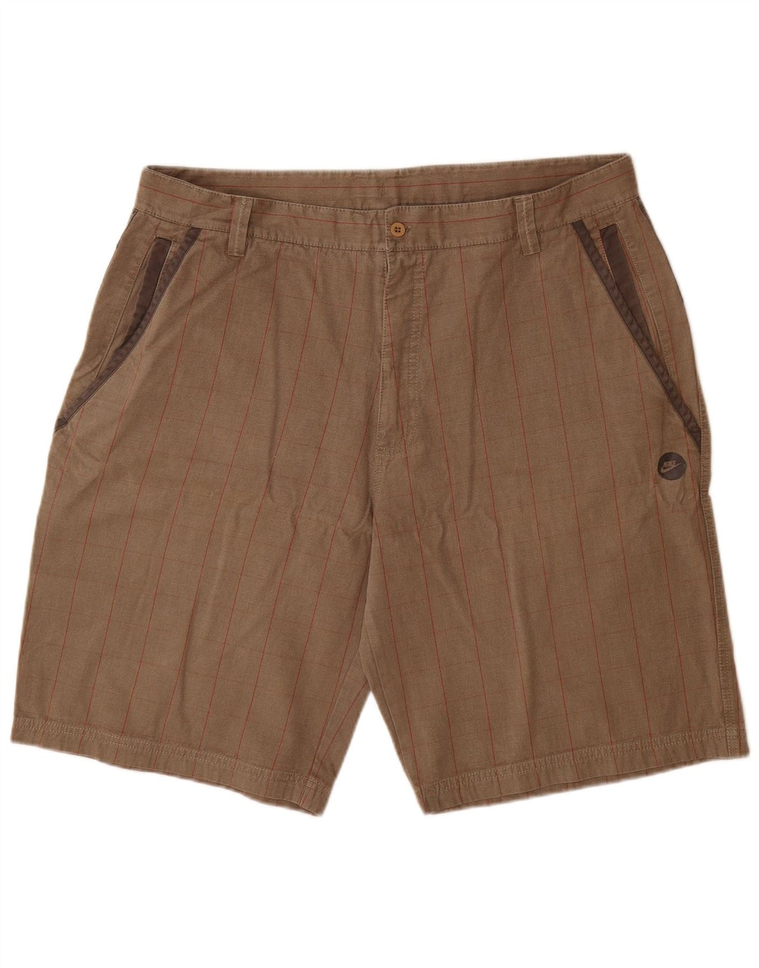Nike Herre Cargo Shorts XL W38 Grå ternet bomuld