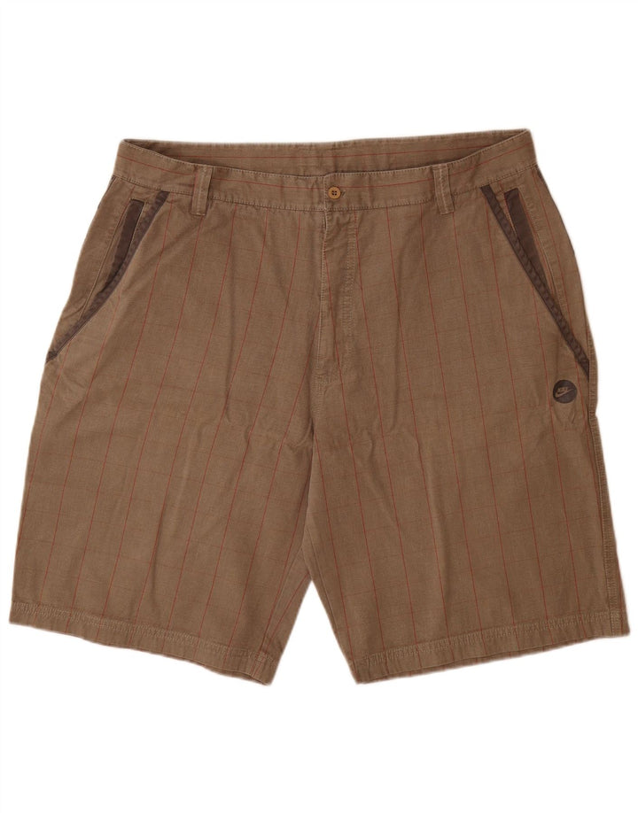 Nike Herre Cargo Shorts XL W38 Grå ternet bomuld