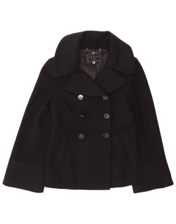 Coast Womens Pea Coat UK 10 Small Black Wool