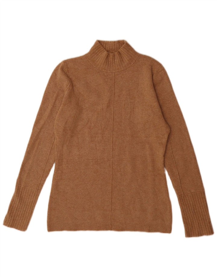 Marks & Spencer Dame Turtle Neck Jumper Sweater UK 6 XS Brun Polyamid