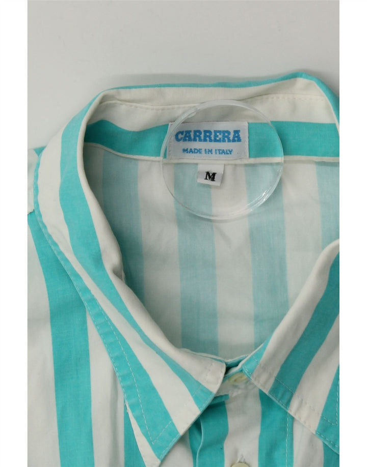 Carrera kortærmet herreskjorte mellemblå stribet
