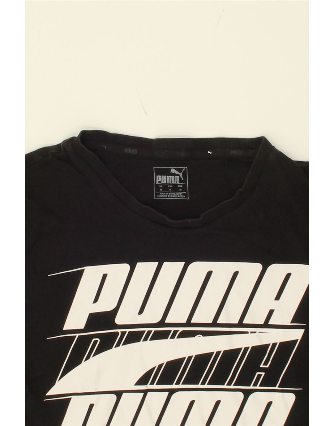 PUMA Mens Graphic T-Shirt Top Medium Black Vintage Puma and Second-Hand Puma from Messina Hembry 
