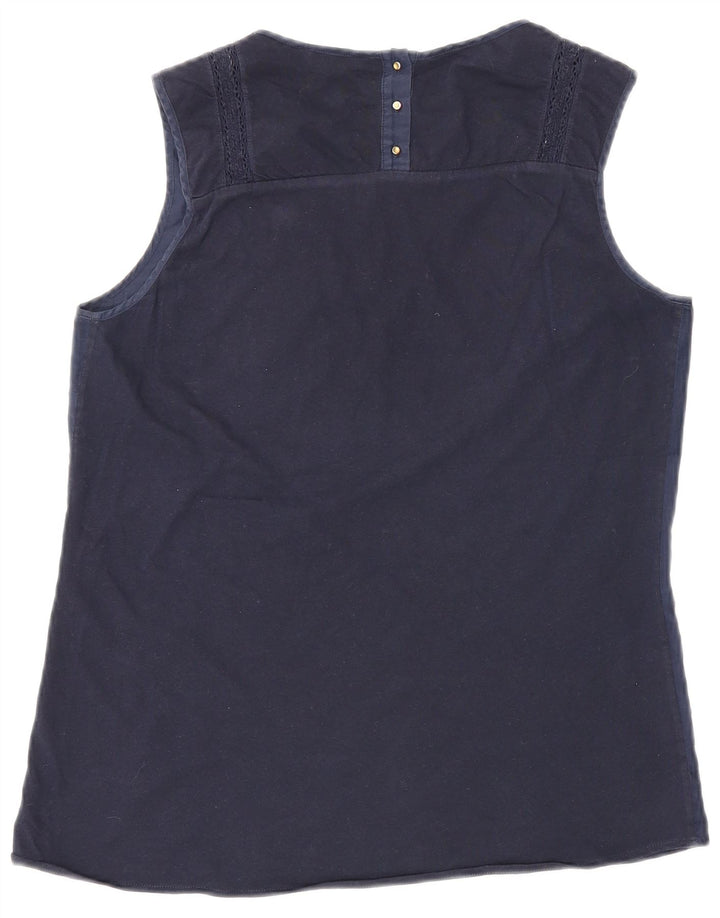 Massimo Dutti Dame Vest Top UK 12 Medium Navy Blue