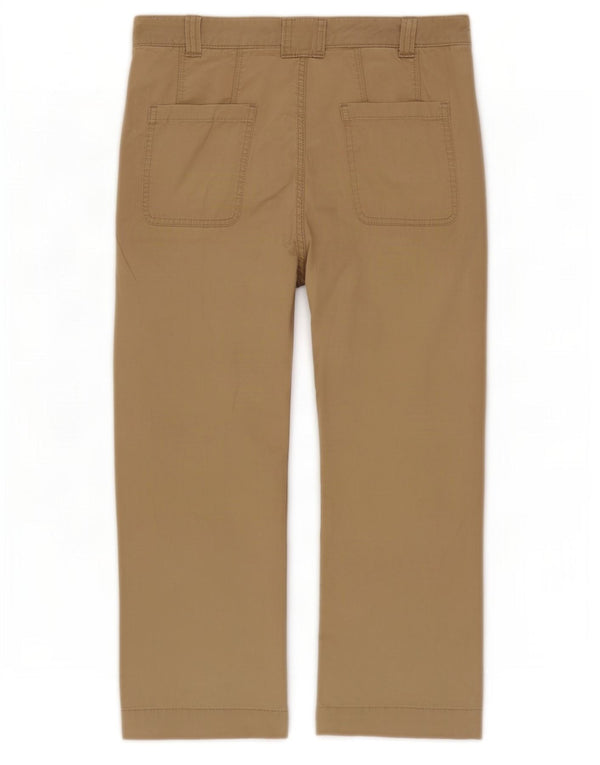 Marks & Spencer Womens Capri Trousers UK 14 Large W34 L20 Beige Cotton
