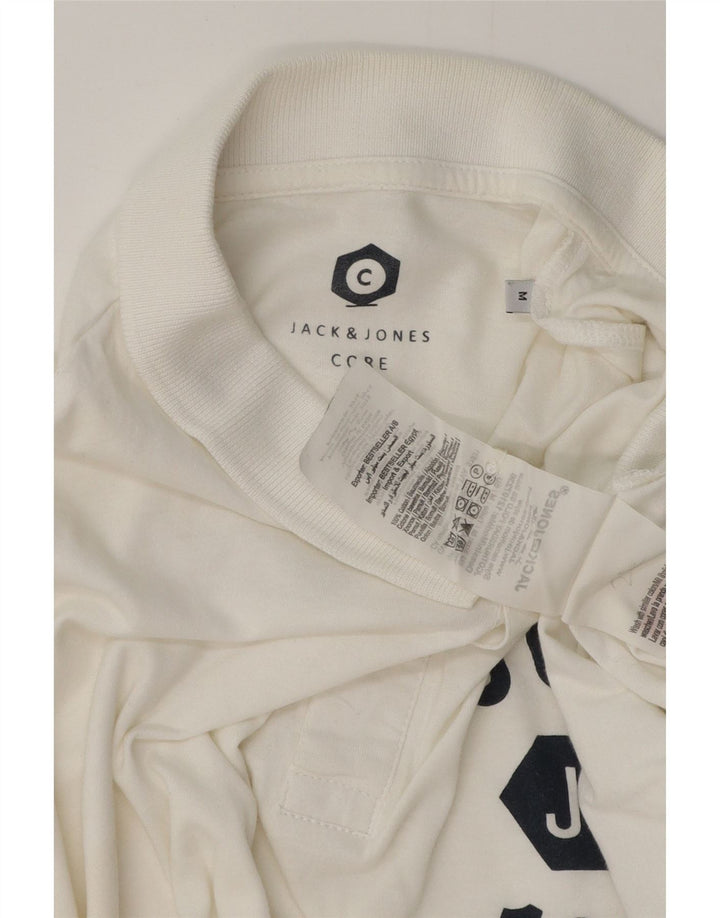 JACK & JONES Herre Core Graphic Polo Shirt Medium White Bomuld