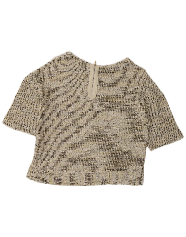 Massimo Dutti Damebluse Top UK 14 Medium Beige Stribet