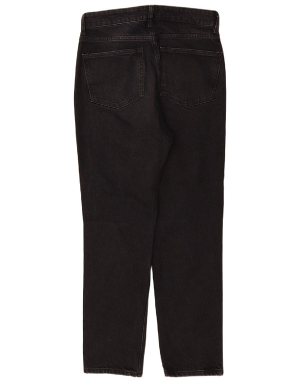 Zara Dame nødlidende højtaljede koniske jeans EU 40 Medium W30 L29 Grå