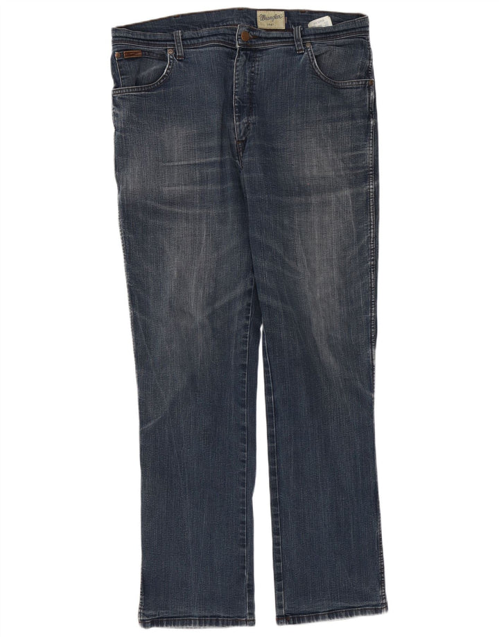 Wrangler Herre Texas Stretch Straight Jeans W38 L34 Blå Bomuld