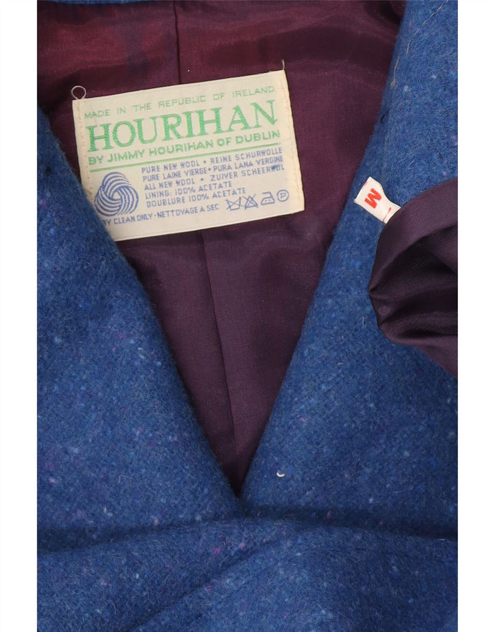 Jimmy Hourihan Dame Cape Coat UK 14 Medium Blue Flecked New Wool