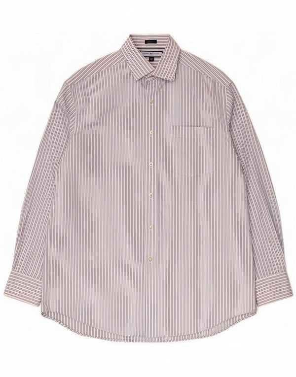 Tommy Hilfiger Herre Regular Fit skjorte Medium blå stribet bomuld