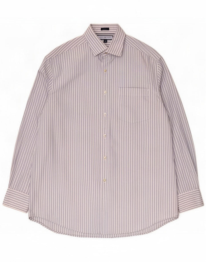 Tommy Hilfiger Herre Regular Fit skjorte Medium blå stribet bomuld