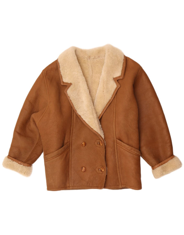Vintage Dame Shearling Jacket UK 18 XL Brun