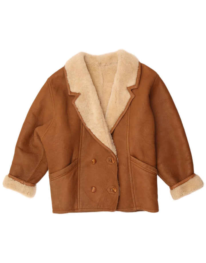 Vintage Dame Shearling Jacket UK 18 XL Brun