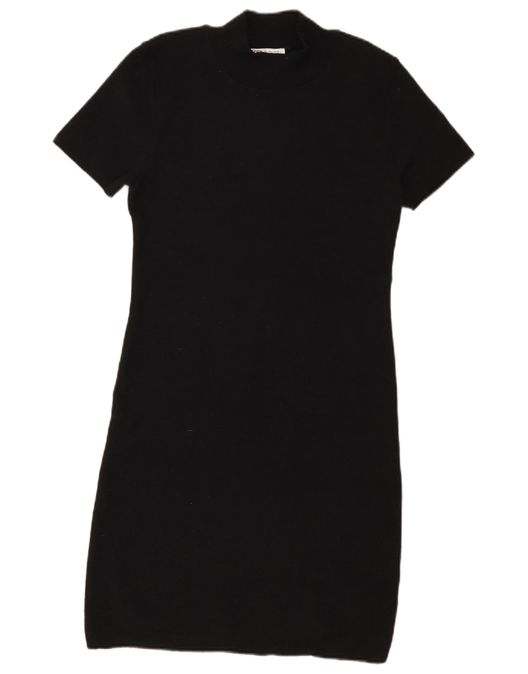 Zara Dame T-Shirt Kjole UK 14 Stor Sort Polyester