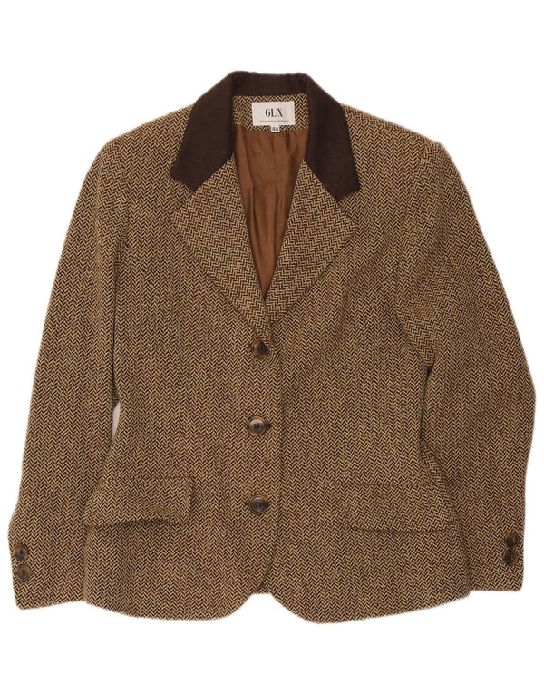 Ginalebole Dame 3 Button Blazer Jacket IT 44 Medium Brun Sildeben