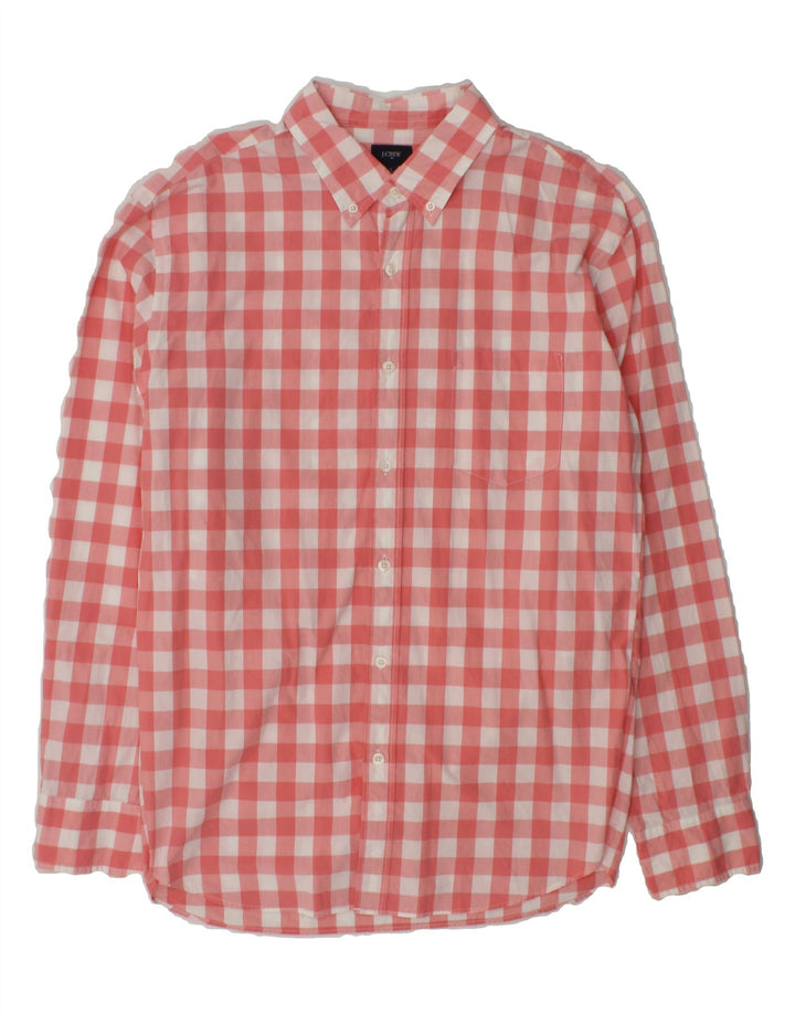 J. CREW Mens Shirt Large Pink Check Cotton Vintage J. Crew and Second-Hand J. Crew from Messina Hembry 